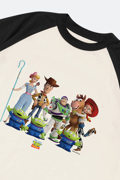GROCERY | TARMAC | TOY STORY THE TOYS RAGLAN TEE/ BLACK & IVORY
