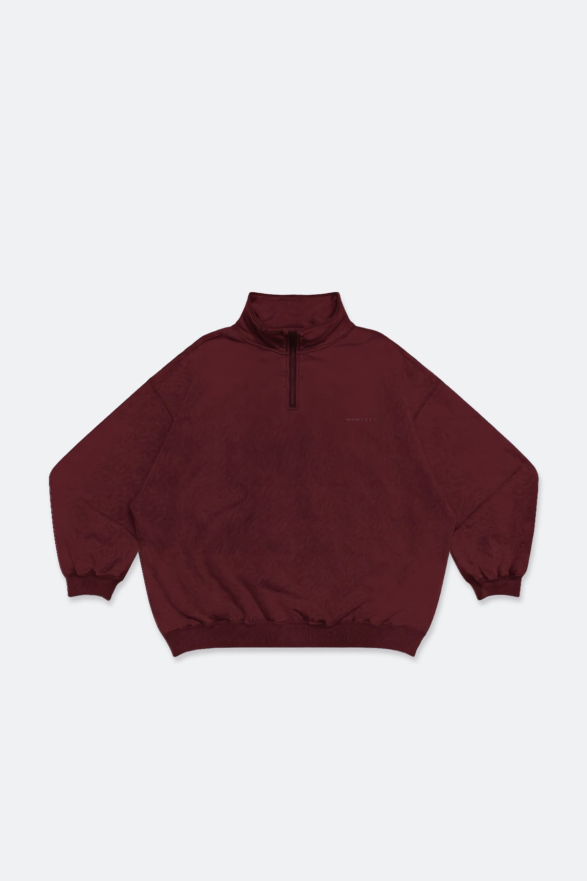 GROCERY BASIC WASHED HALF ZIP SWEATER/ BURGUNDY