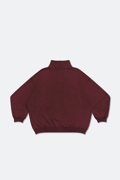 GROCERY BASIC WASHED HALF ZIP SWEATER/ BURGUNDY