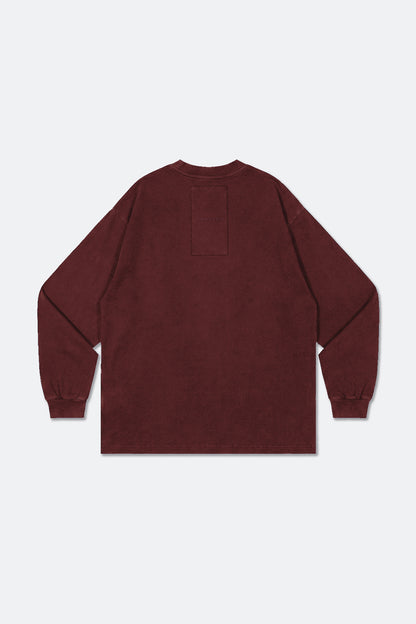 GROCERY BASIC WASHED LONG TOP/ BURGUNDY