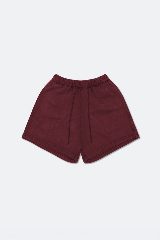 GROCERY BASIC WASHED SWEAT SHORTS/ BURGUNDY