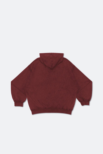 GROCERY BASIC WASHED ZIP UP HOODIE/ BURGUNDY