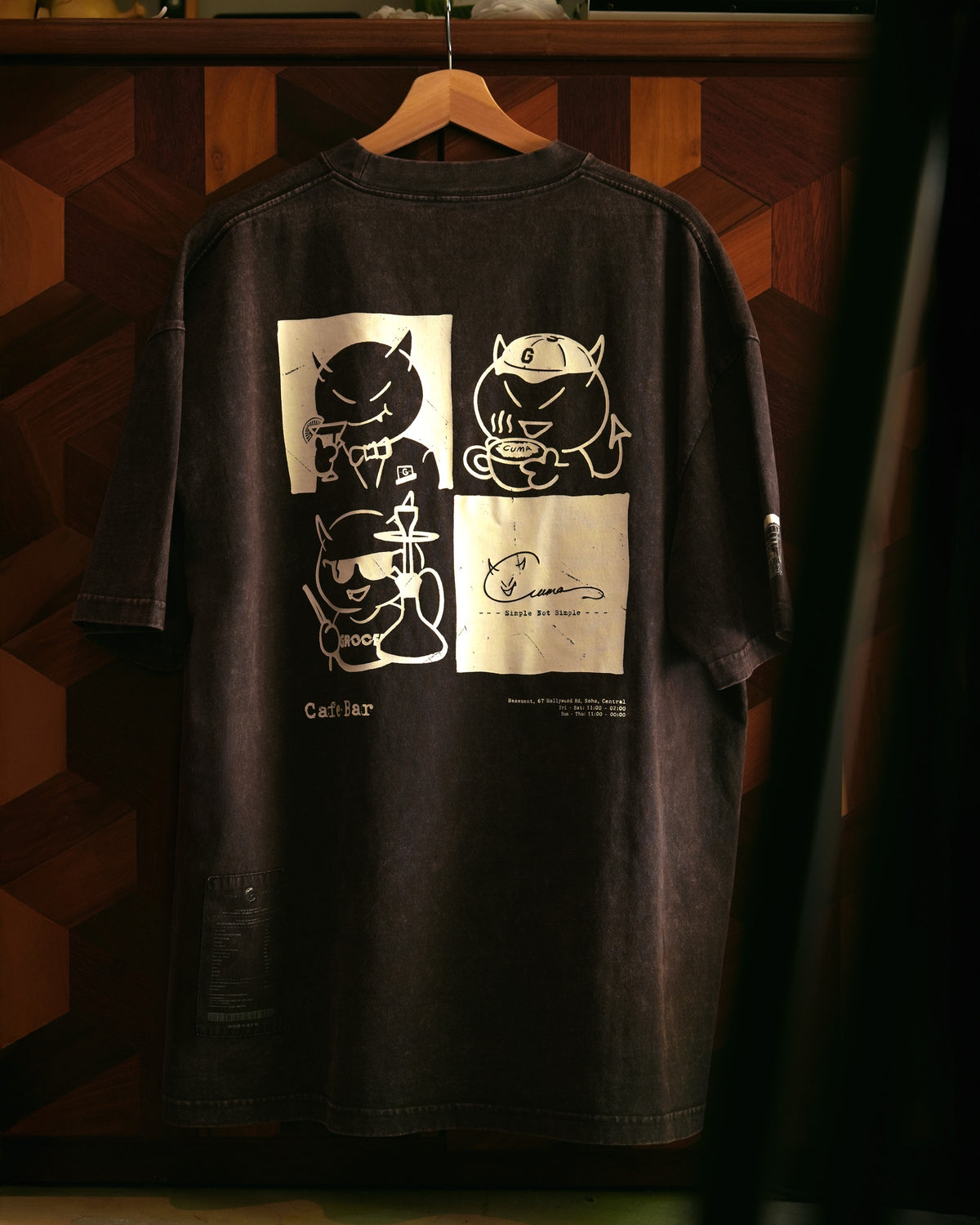 GROCERY X CUMA CAFE WASHED GRAPHIC TEE/ BROWN