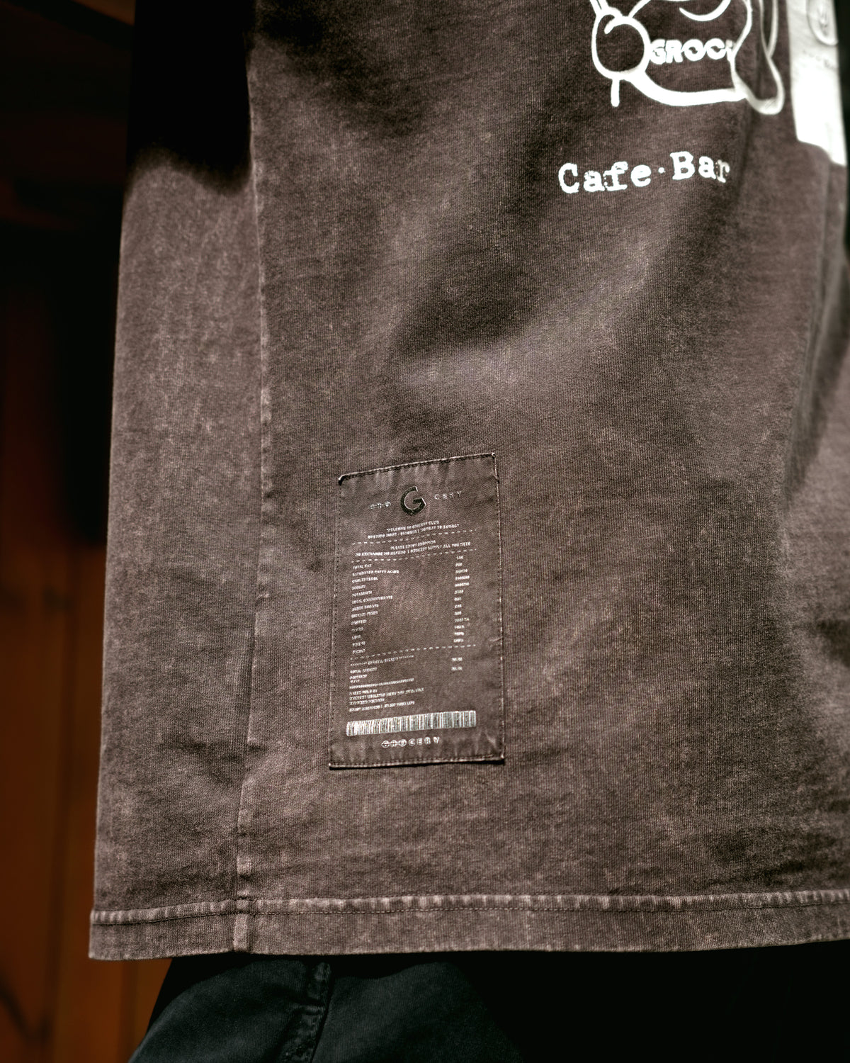 GROCERY X CUMA CAFE WASHED GRAPHIC TEE/ BROWN
