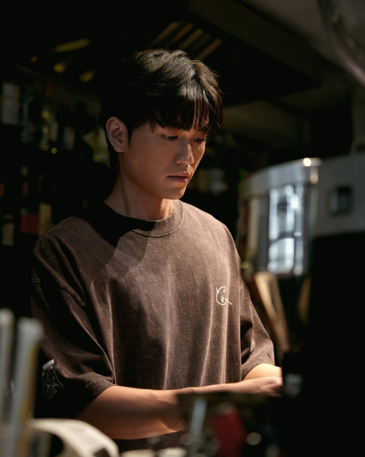 GROCERY X CUMA CAFE WASHED GRAPHIC TEE/ BROWN