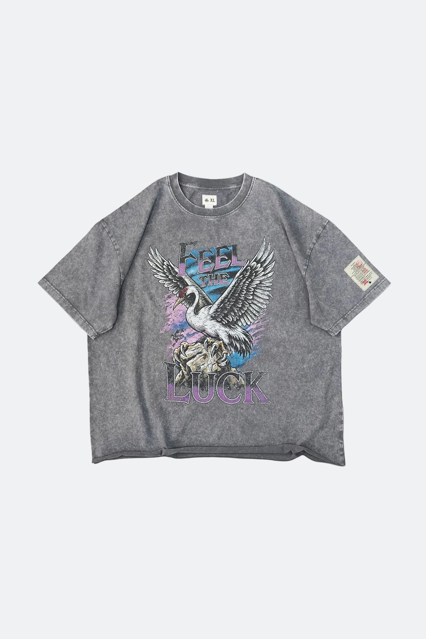 CLUB STUBBORN X OLDSOILISM THE LUCKY CRANE TEE/ WASHED GREY