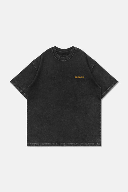 GROCERY x CITY OF DARKNESS GOLDEN DRAGON WASHED GRAPHIC BOXY TEE/ BLACK