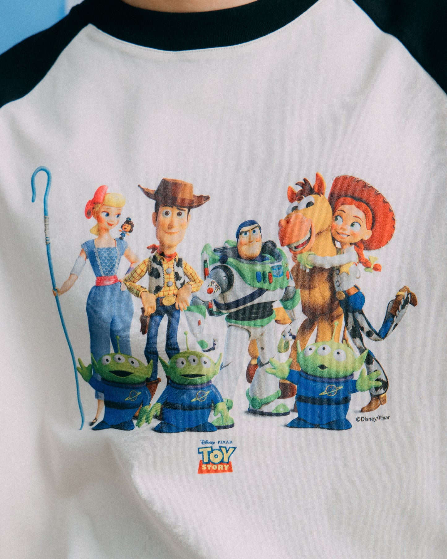 GROCERY | TARMAC | TOY STORY THE TOYS RAGLAN TEE/ BLACK & IVORY