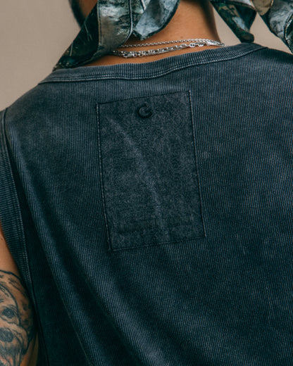 GROCERY WASHED INVOICE TANK TOP/ CHARCOAL