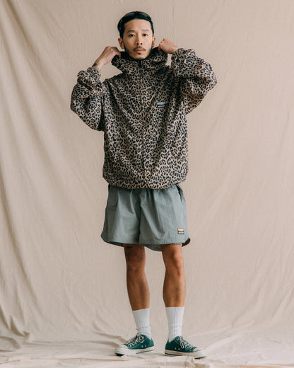 GROCERY PACKABLE NYLON WINDBREAKER/ LEOPARD