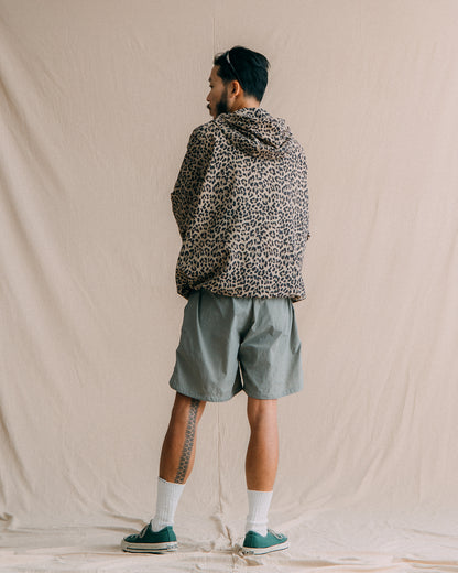 GROCERY PACKABLE NYLON WINDBREAKER/ LEOPARD