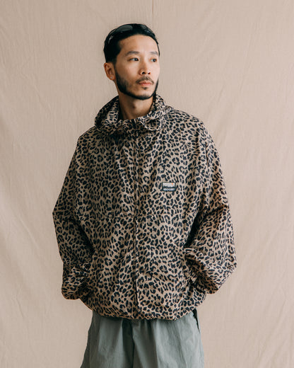 GROCERY PACKABLE NYLON WINDBREAKER/ LEOPARD