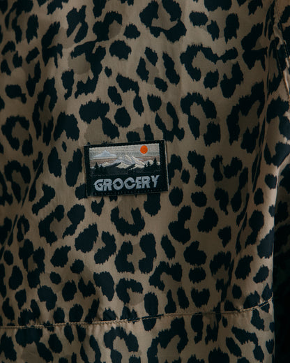 GROCERY PACKABLE NYLON WINDBREAKER/ LEOPARD