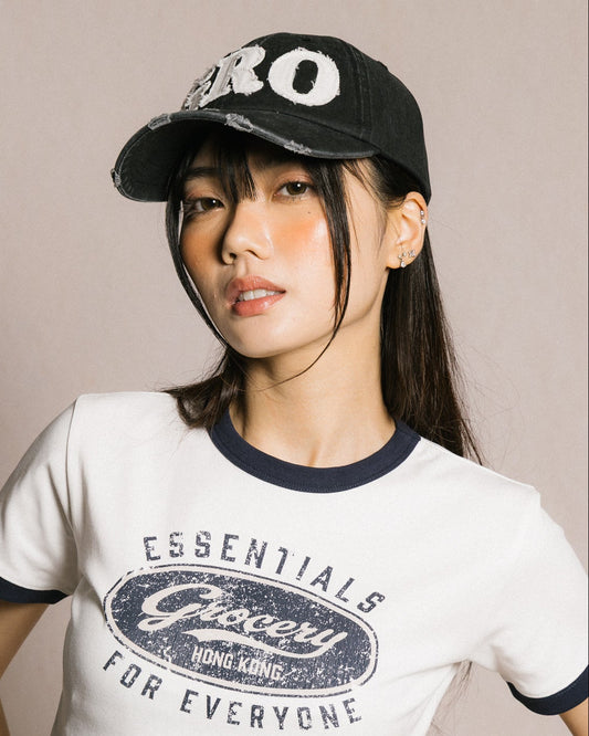 GROCERY DISTRESSED LOGO WASHED CAP/ BLACK