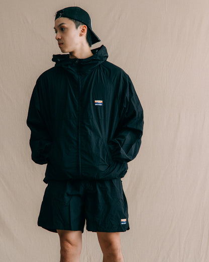 GROCERY PACKABLE NYLON WINDBREAKER/ BLACK