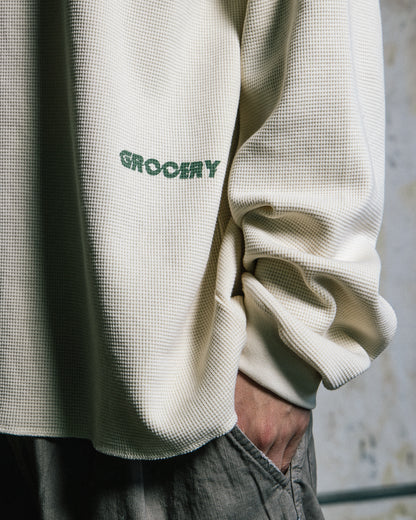 GROCERY LOGO WAFFLE LONG TOP/ NATURAL
