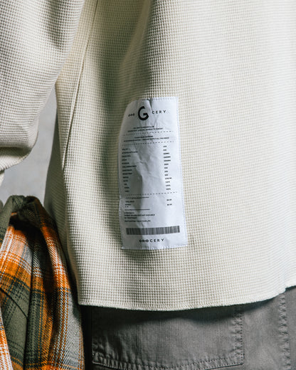 GROCERY LOGO WAFFLE LONG TOP/ NATURAL
