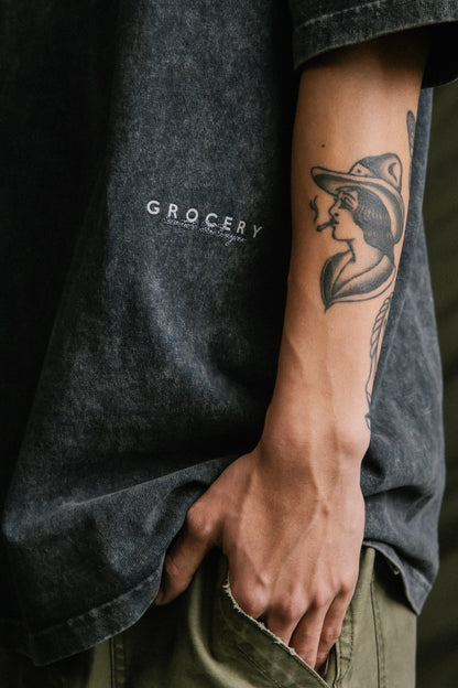 GROCERY SMALL LOGO WASHED TEE/ CHARCOAL