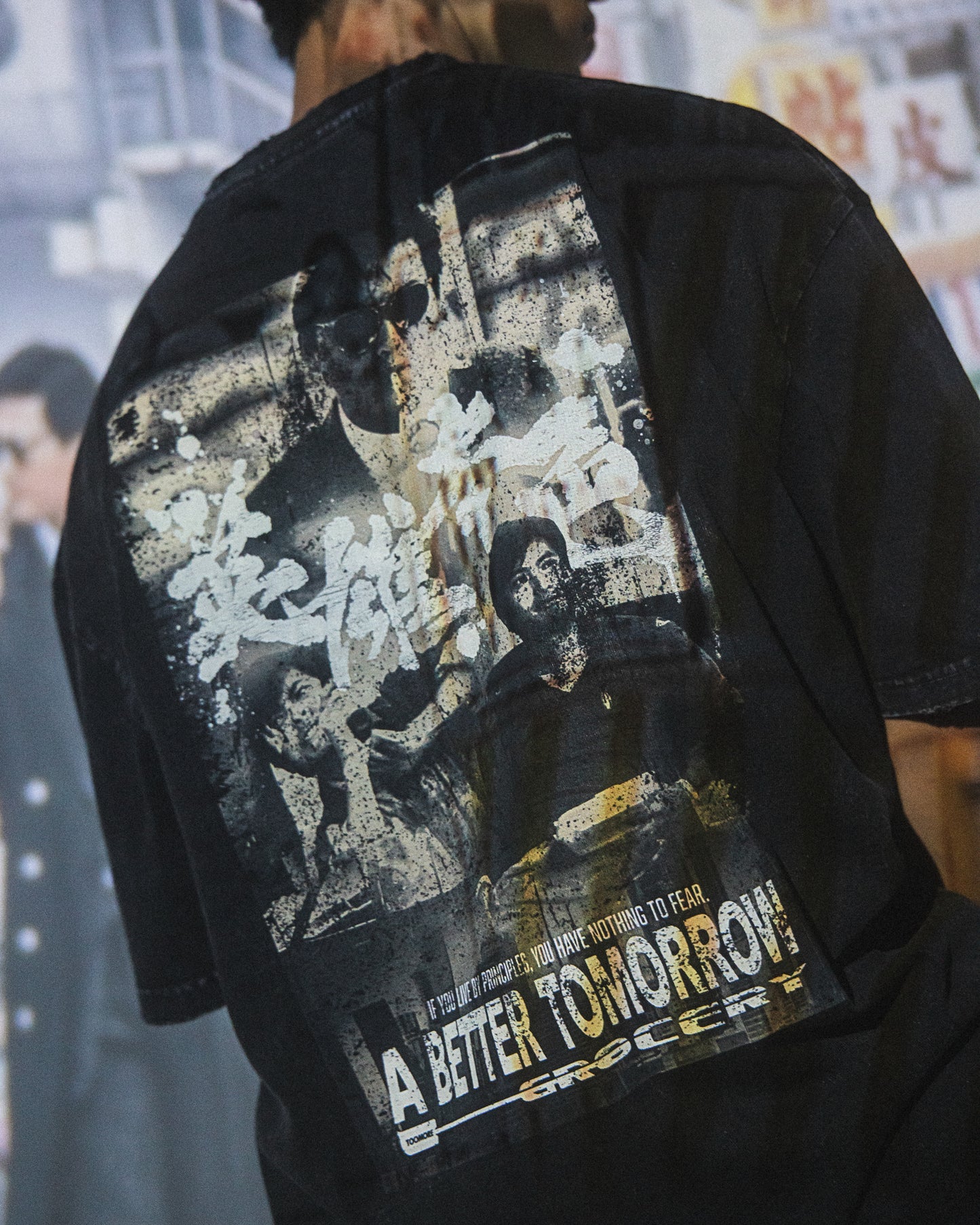 GROCERY x TOOMORE A BETTER TOMORROW MOVIE POSTER WASHED TEE/ BLACK