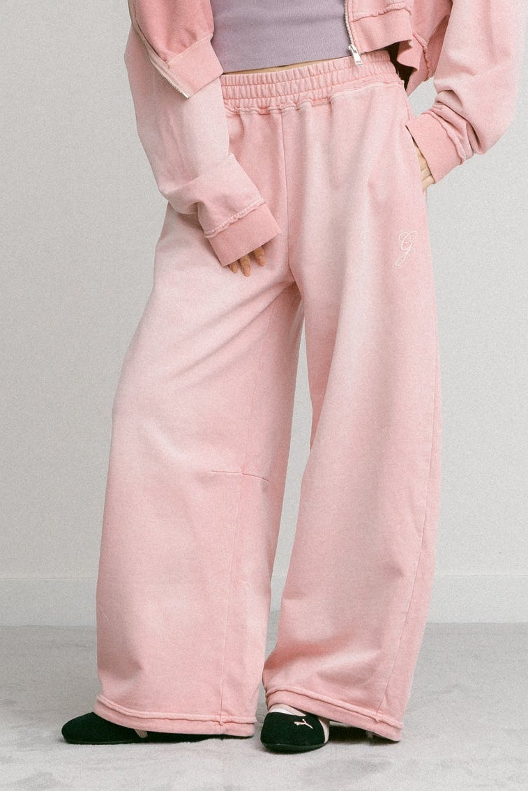 GROCERY FADE WASHED WIDE LEG SWEATPANTS/ WASHED PINK