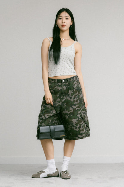 GROCERY CAMISOLE TANK TOP/ GREY FLORAL