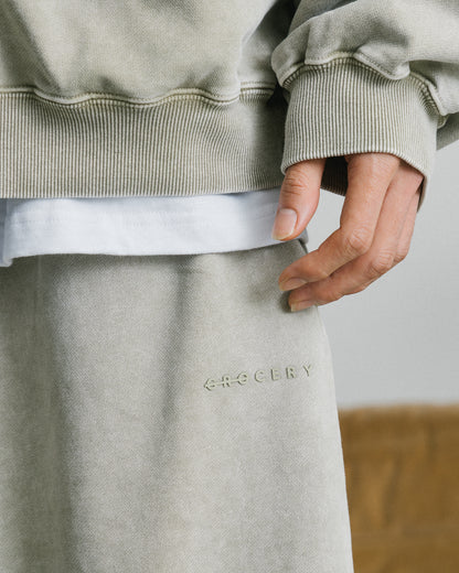GROCERY BASIC WASHED SWEATPANTS/ GREY OLIVE
