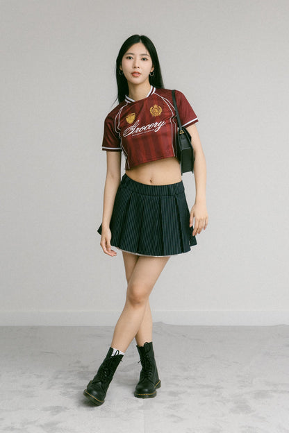 GROCERY LAYERED STRIPE MINI SKIRT/ NAVY