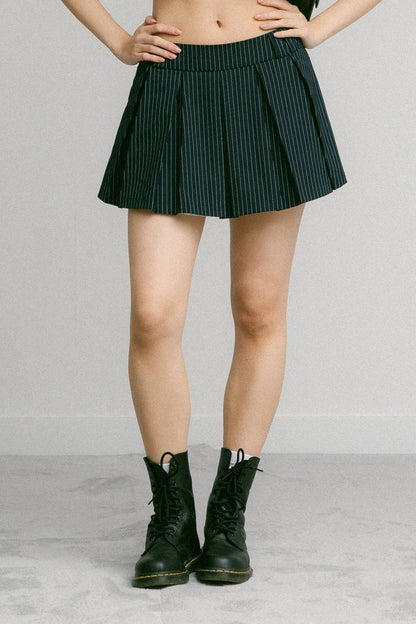 GROCERY LAYERED STRIPE MINI SKIRT/ NAVY