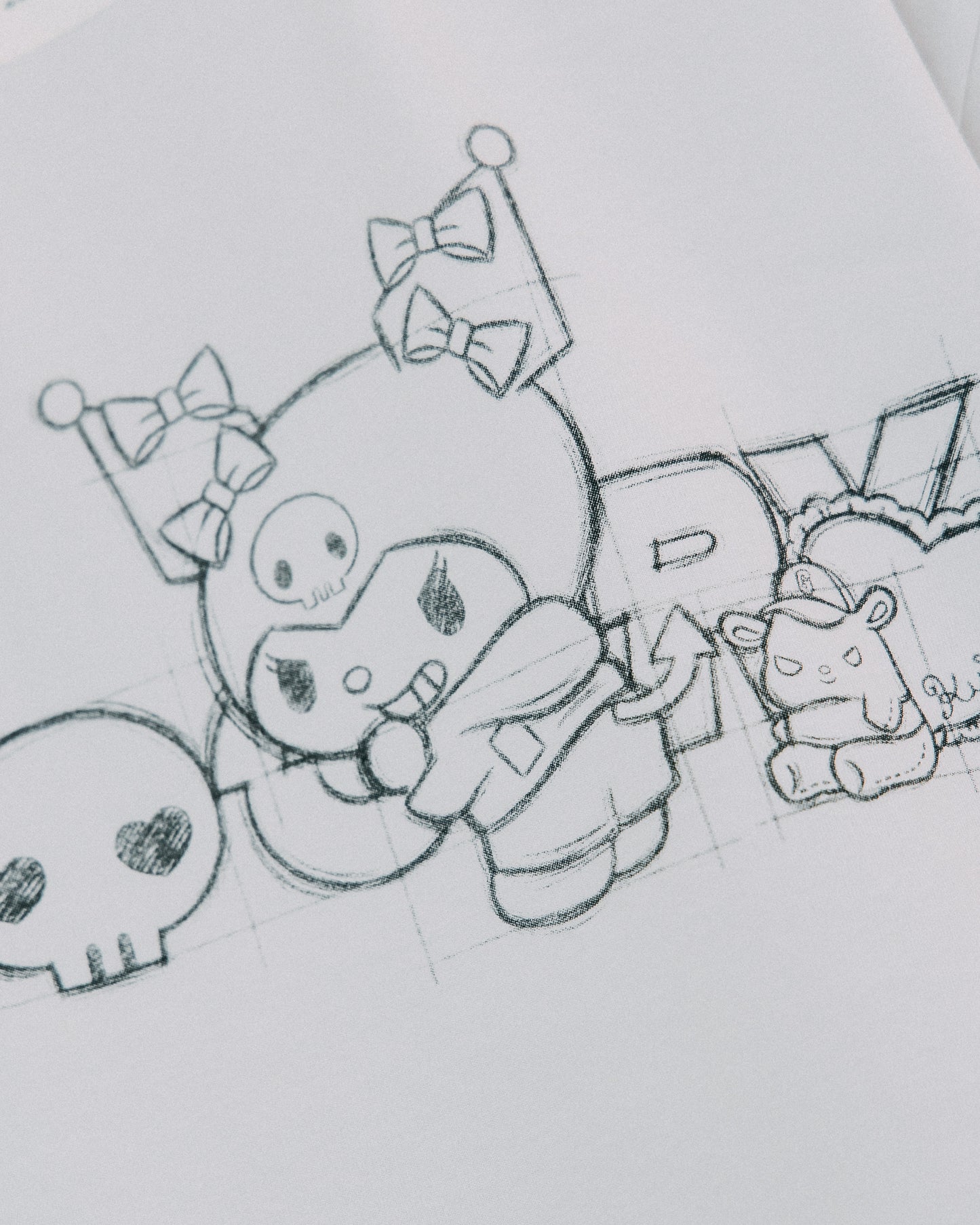 GROCERY | KUROMI SKETCH LOGO INVOICE TEE/ WHITE