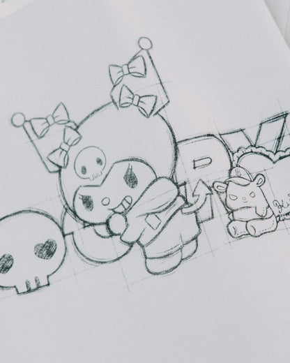 GROCERY | KUROMI SKETCH LOGO INVOICE TEE/ WHITE