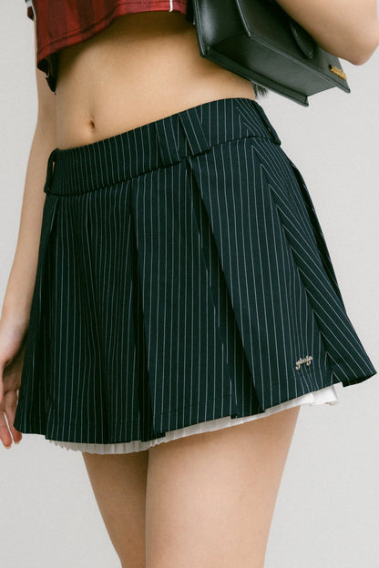 GROCERY LAYERED STRIPE MINI SKIRT/ NAVY