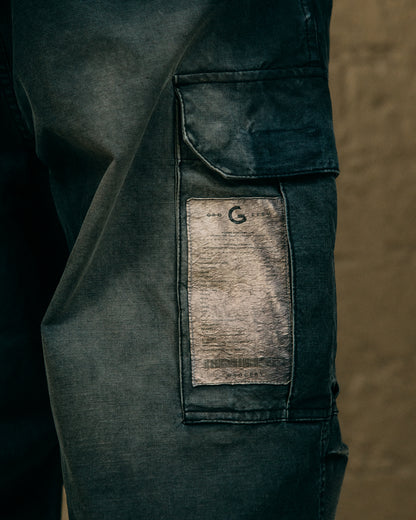 GROCERY WASHED WIDE CARGO PANTS/ FADED BLACK