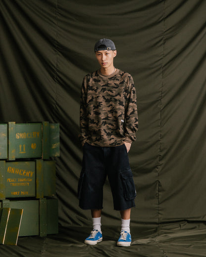 GROCERY BAGGY CARGO SHORTS/ BLACK