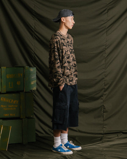 GROCERY WAFFLE LOGO LONG TOP/ CAMO