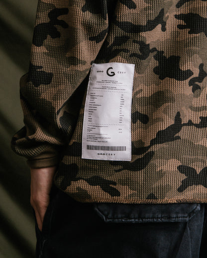 GROCERY WAFFLE LOGO LONG TOP/ CAMO