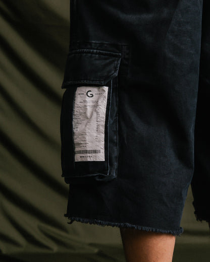 GROCERY BAGGY CARGO SHORTS/ BLACK