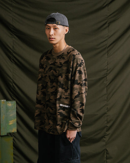 GROCERY WAFFLE LOGO LONG TOP/ CAMO