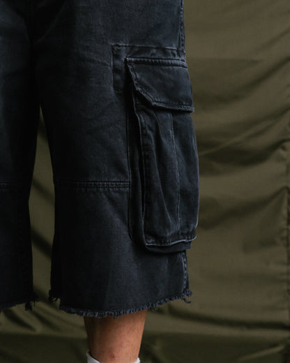 GROCERY BAGGY CARGO SHORTS/ BLACK