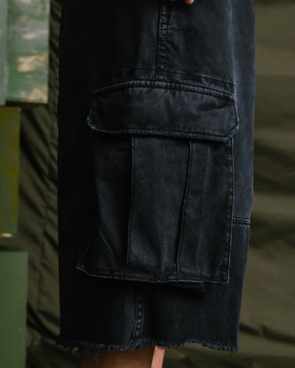GROCERY BAGGY CARGO SHORTS/ BLACK