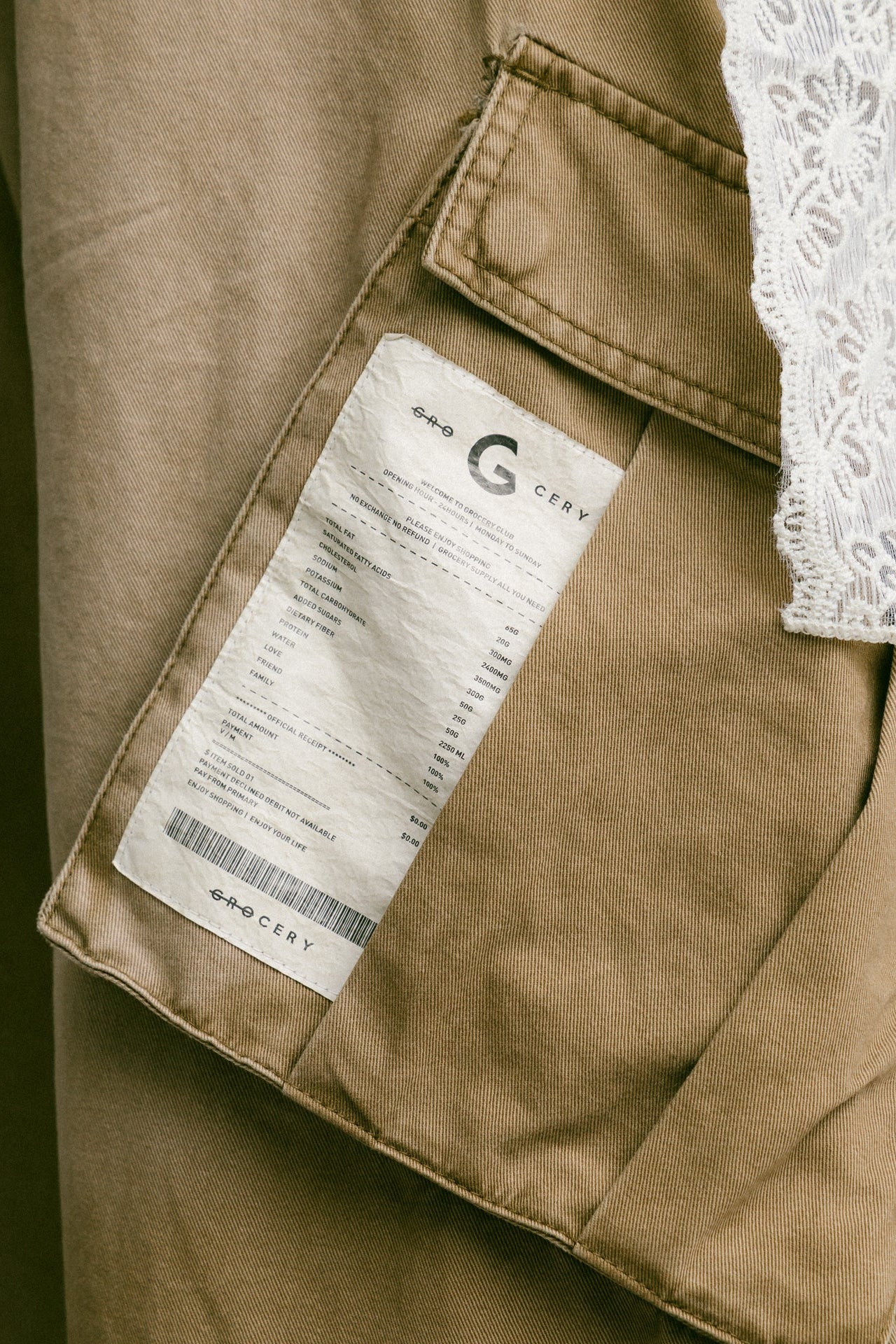 GROCERY WASHED WIDE LEG CARGO PANTS/ FADED BROWN