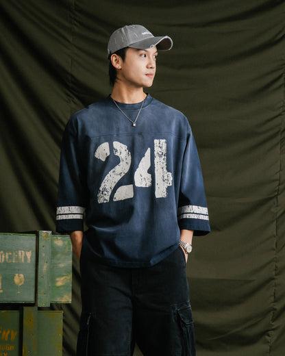 GROCERY WASHED 24 MID SLEEVE TEE/ NAVY