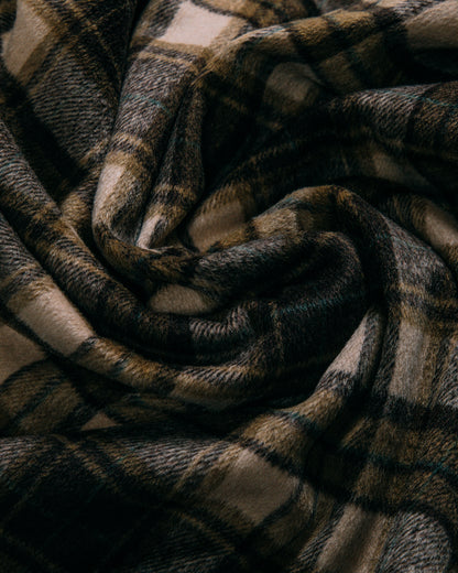 GROCERY WOOL FELT CHECK OVERSHIRT/ BROWN