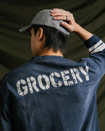 GROCERY WASHED 24 MID SLEEVE TEE/ NAVY