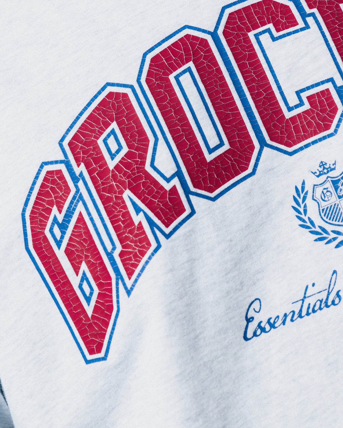 GROCERY VINTAGE COLLEGE LOGO BOXY TEE/ HEATHER GREY