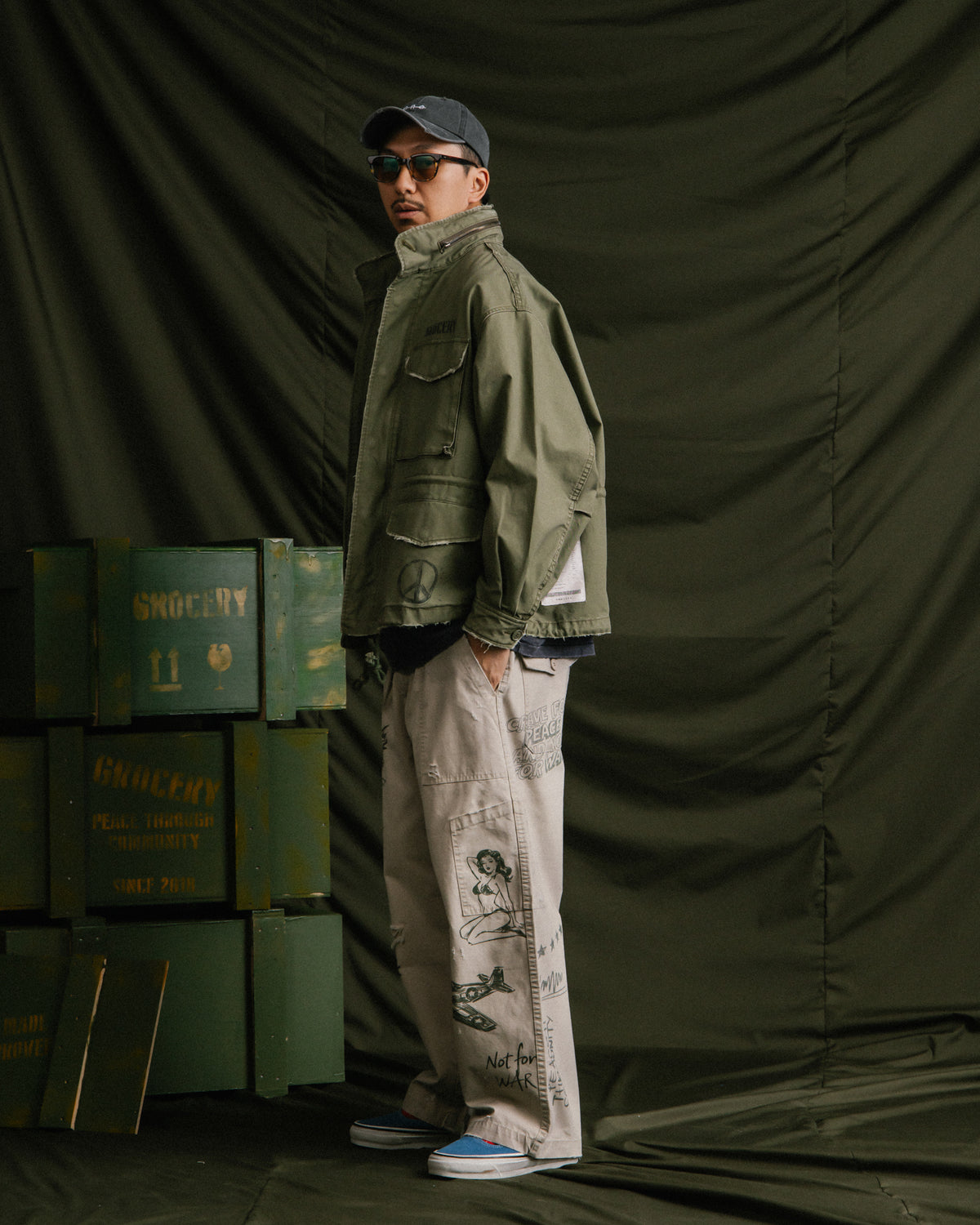 GROCERY M-65 MILITARY FIELD JACKET/ OLIVE