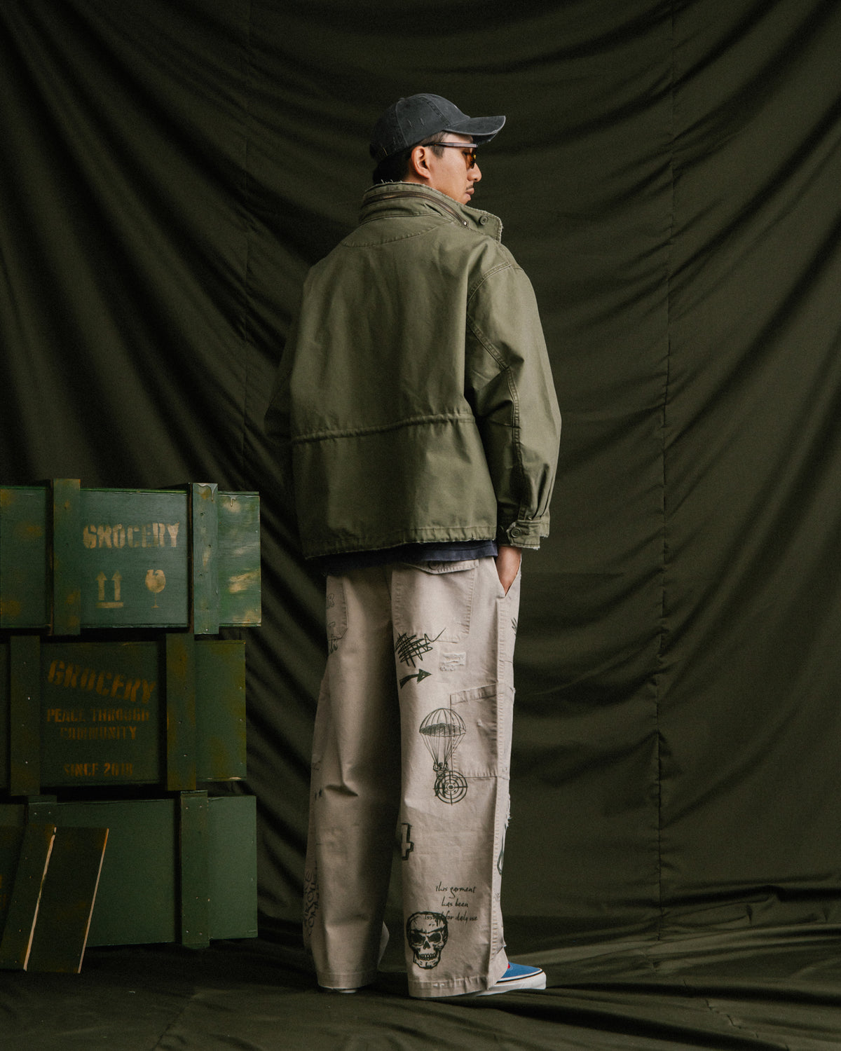 GROCERY M-65 MILITARY FIELD JACKET/ OLIVE