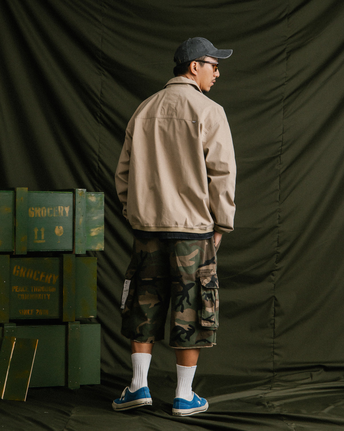 GROCERY LOGO BI-SWING JACKET/ KHAKI