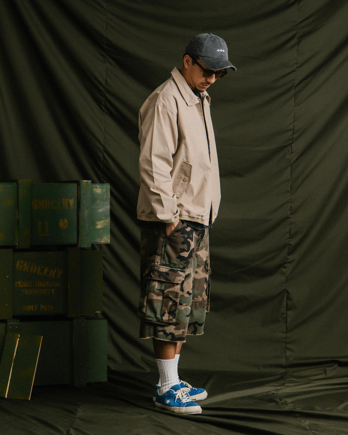 GROCERY LOGO BI-SWING JACKET/ KHAKI