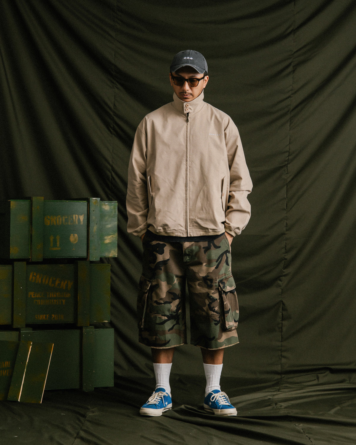 GROCERY LOGO BI-SWING JACKET/ KHAKI