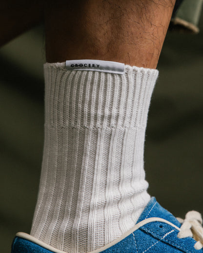 GROCERY HEAVYWEIGHT RIBBED SOCKS PACK / WHITE